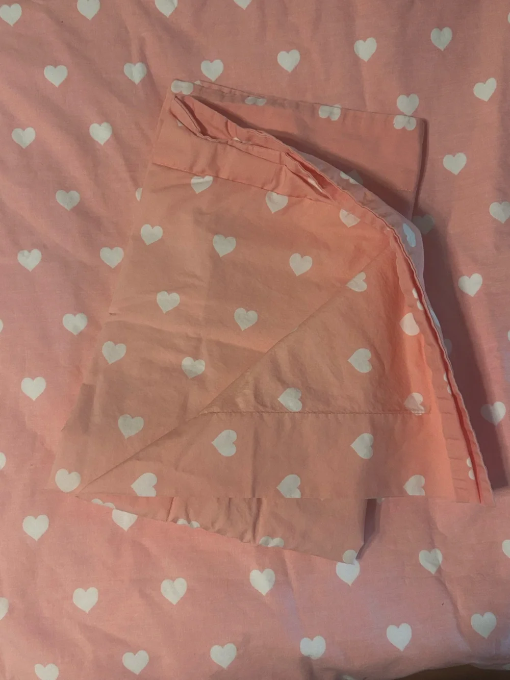 Pottery Barn Kids Pink Heart-Print Duvet Cover and Sham (Coral like Pink)